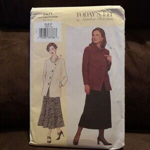 Vogue 7471 Sandra Betzina Tunic Blouse Skirt D-E-F B 38 40 43 14 16 18 Pattern